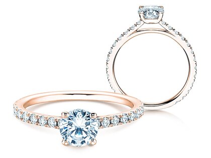 Anello di Fidanzamento Pure Diamond in 18K oro rosa con diamanti 1,17ct G/SI