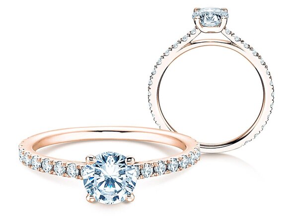 Anello di Fidanzamento Pure Diamond in 18K oro rosa con diamanti 1,17ct G/SI
