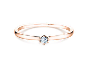 Anello di Fidanzamento Classic Petite in 14K oro rosa con diamante 0,13ct G/SI