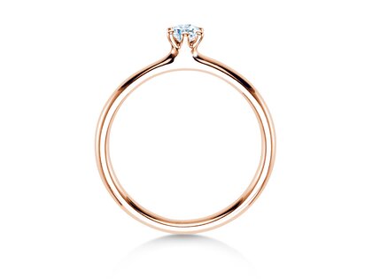 Anello di Fidanzamento Classic 6 in 14K oro rosa con diamante 0,15ct G/SI