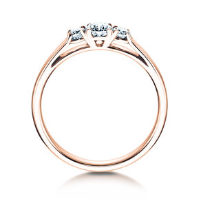 Anello di Fidanzamento 3 Stones in 14K oro rosa con diamanti 0,40ct G/SI