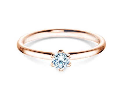 Anello di Fidanzamento Classic 6 in 14K oro rosa con diamante 0,20ct H/SI