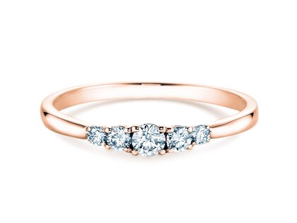 Anello di Fidanzamento 5 Diamonds in oro rosa