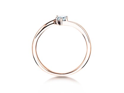 Anello di Fidanzamento Devotion in 18K oro rosa con diamante 0,10ct G/SI
