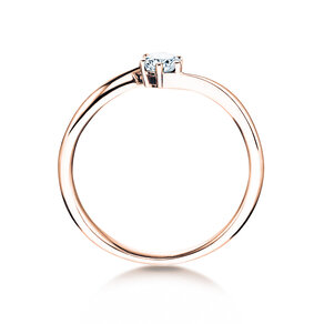 Anello di Fidanzamento Devotion in 18K oro rosa con diamante 0,10ct G/SI