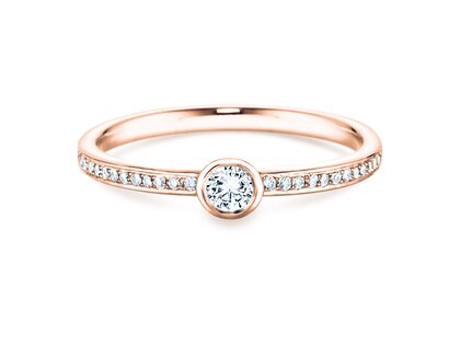 Anello di Fidanzamento Eternal Pavé in 14K oro rosa con diamanti 0,25ct G/SI