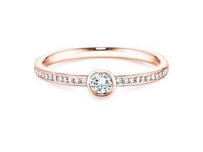 Anello di Fidanzamento Eternal Pavé in 14K oro rosa con diamanti 0,25ct G/SI