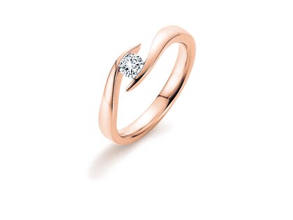 Anello di Fidanzamento Twist in 9K oro rosa con diamante 0,03ct