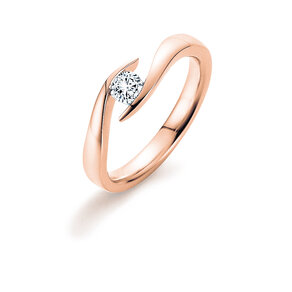 Anello di Fidanzamento Twist in 9K oro rosa con diamante 0,03ct