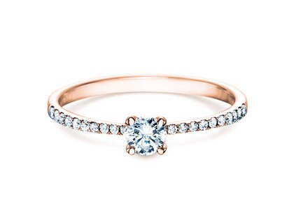 Anello di Fidanzamento Grace in 18K oro rosa con diamanti 0,70ct G/SI