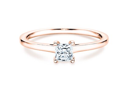 Anello di Fidanzamento Princess in 18K oro rosa con diamante 1,00ct G/SI