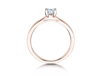 Anello di Fidanzamento Princess in 18K oro rosa con diamante 1,00ct G/SI