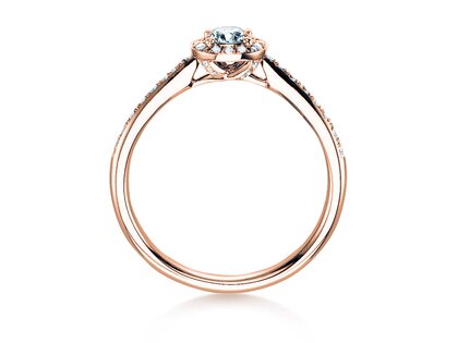 Anello di Fidanzamento Halo Petite in 18K oro rosa con diamanti 0,50ct G/SI