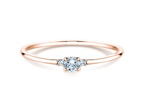 Anello di Fidanzamento  in 9K oro rosa con diamanti 0,10ct G/SI