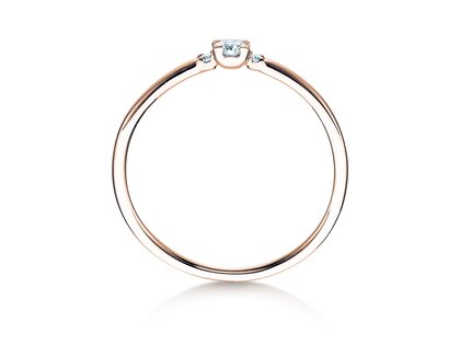 Anello di Fidanzamento  in 9K oro rosa con diamanti 0,10ct G/SI