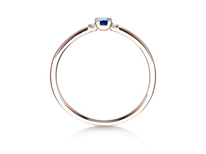 Anello di Fidanzamento Vivid Petite in 14K oro rosa con zaffiro 0,08ct e diamanti 0,02ct