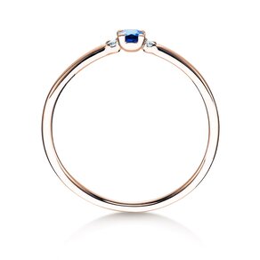 Anello di Fidanzamento Vivid Petite in 14K oro rosa con zaffiro 0,08ct e diamanti 0,02ct