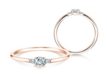 Anello di Fidanzamento Vivid Petite Diamond in oro rosa