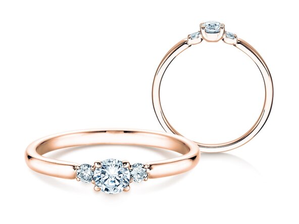Anello di Fidanzamento Vivid Petite Diamond in 18K oro rosa con diamanti 0,30ct G/SI