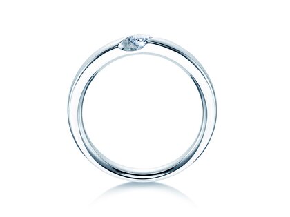 Anello di Fidanzamento Italic in platino 950/- con diamante 0,20ct G/SI