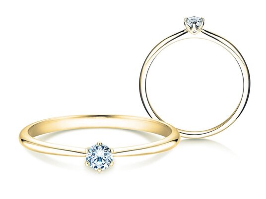 Anello di Fidanzamento Spirit in 9K oro giallo con diamante 0,15ct