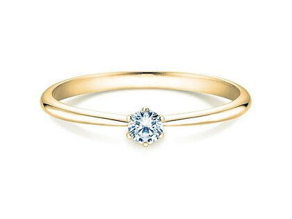 Anello di Fidanzamento Spirit in 9K oro giallo con diamante 0,15ct G/SI