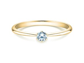 Anello di Fidanzamento Spirit in 9K oro giallo con diamante 0,15ct G/SI