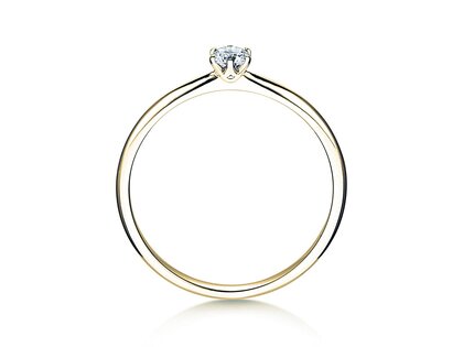 Anello di Fidanzamento Spirit in 9K oro giallo con diamante 0,15ct G/SI