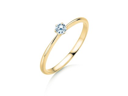 Anello di Fidanzamento Spirit in 9K oro giallo con diamante 0,15ct G/SI
