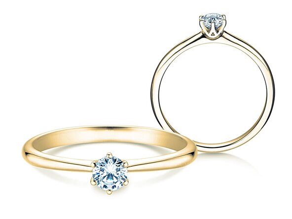 Anello di Fidanzamento Spirit in 14K oro giallo con diamante 0,25ct H/SI
