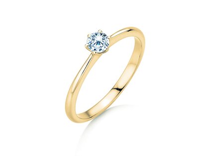 Anello di Fidanzamento Spirit in 14K oro giallo con diamante 0,25ct H/SI