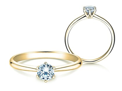 Anello di Fidanzamento Spirit in 9K oro giallo con diamante 0,50ct H/SI
