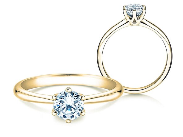 Anello di Fidanzamento Spirit in 9K oro giallo con diamante 1,00ct G/SI