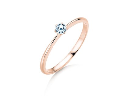 Anello di Fidanzamento Spirit in 9K oro rosa con diamante 0,15ct H/SI