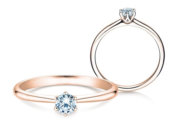 Anello di Fidanzamento Spirit in 9K oro rosa con diamante 0,25ct G/SI