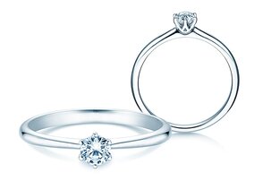 Anello di Fidanzamento Spirit in 9K oro bianco con diamante 0,25ct G/SI