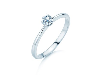 Anello di Fidanzamento Spirit in 18K oro bianco con diamante 0,25ct H/SI
