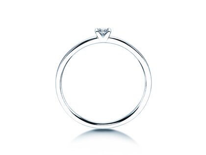 Anello di Fidanzamento Love in 14K oro bianco con diamante 0,04ct G/SI