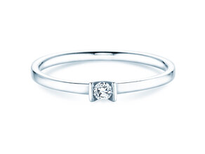 Anello di Fidanzamento Love in 14K oro bianco con diamante 0,07ct G/SI