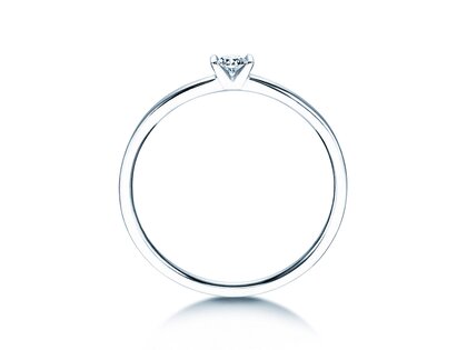 Anello di Fidanzamento Love in 14K oro bianco con diamante 0,07ct G/SI