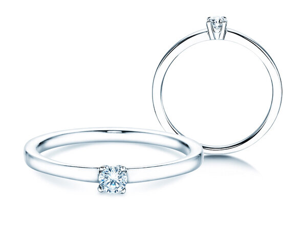 Anello di Fidanzamento Modern Petite in oro bianco