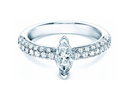 Anello di Fidanzamento Louis in 18K oro bianco con diamanti 1,12ct G/SI