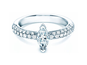 Anello di Fidanzamento Louis in 18K oro bianco con diamanti 1,12ct G/SI