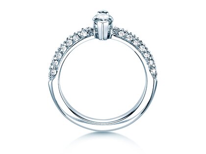 Anello di Fidanzamento Louis in 18K oro bianco con diamanti 1,12ct G/SI
