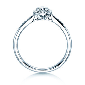 Anello di Fidanzamento Halo Petite in 18K oro bianco con diamanti 0,50ct G/SI