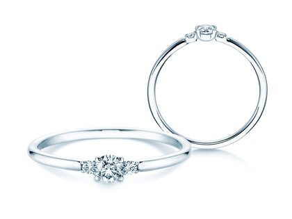 Anello di Fidanzamento Vivid Petite Diamond in 14K oro bianco con diamanti 0,20ct G/SI