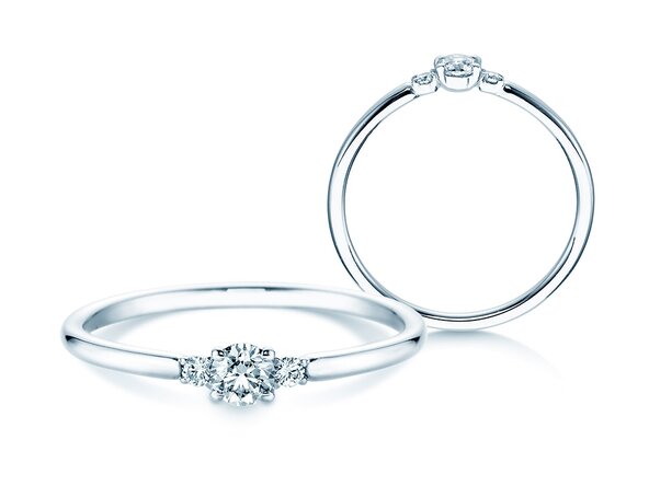 Anello di Fidanzamento Vivid Petite Diamond in 14K oro bianco con diamanti 0,20ct G/SI