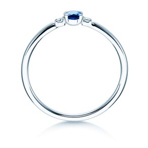Anello di Fidanzamento Vivid Petite in 14K oro bianco con zaffiro 0,16ct e diamanti 0,04ct