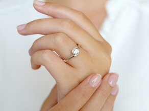 Anello di Fidanzamento Touch in platino 950/- con diamante da laboratorio 0,50ct E/VS