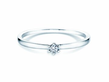 Anello di Fidanzamento Classic Petite in 14K oro bianco con diamante 0,05ct